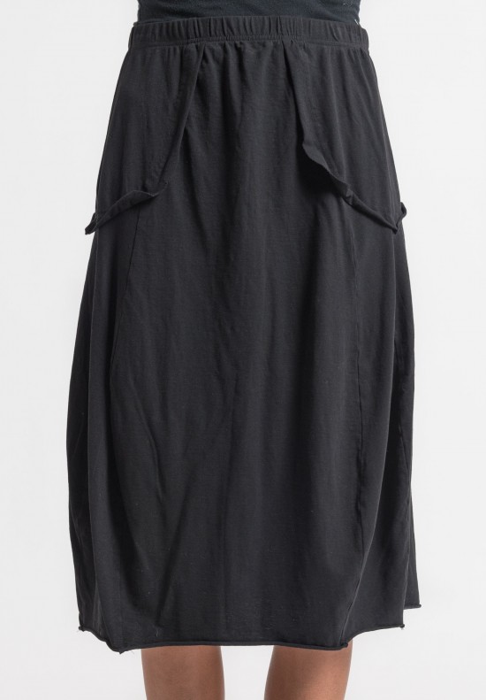 Rundholz Black Label Mock Pocket Tulip Skirt in Black	