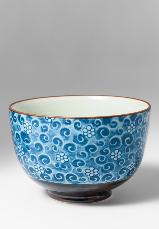 Shobhan Porter Japanese Ceramic Water Pattern Bowl	