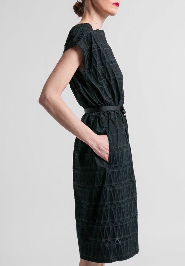 	Issey Miyake Facet Sleeveless Dress in Black