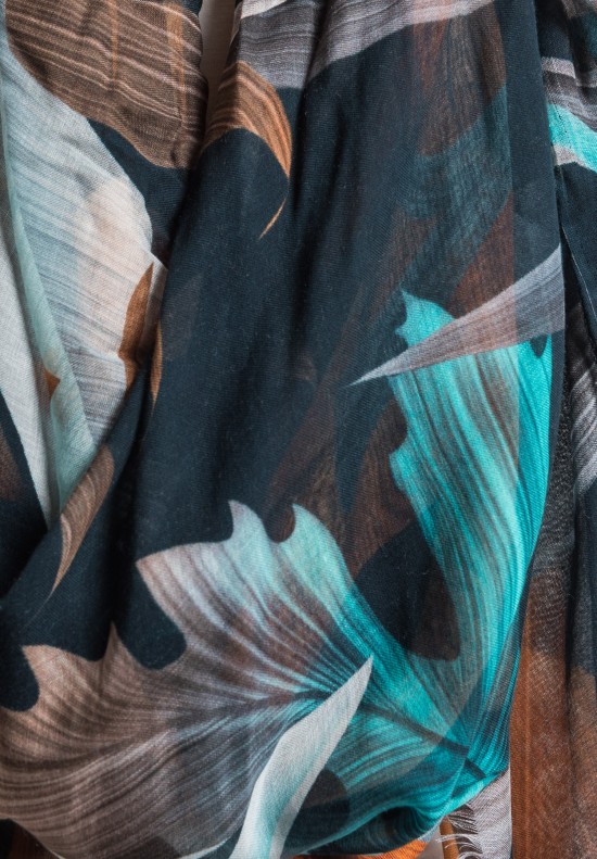 Som Les Dues Modal/Cashmere Amazonia Printed Scarf in Black	