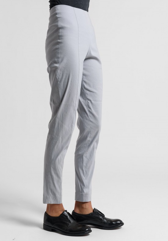 Peter O. Mahler Fitted Stretch Linen Pants in Metal	