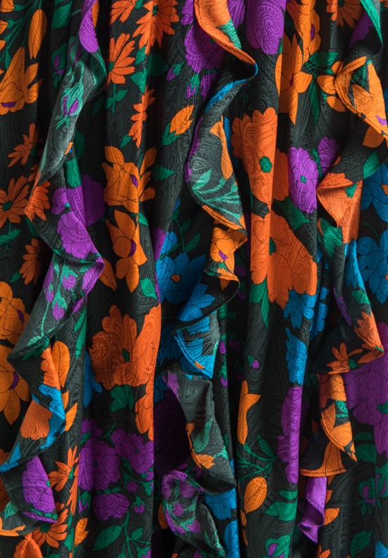 Warm Silk Jacquard Jungle Skirt in Jungle	
