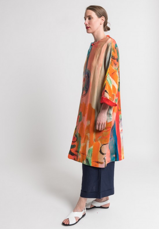 Daniela Gregis Special Paint Print Long Jacket in Multicolor | Santa Fe ...