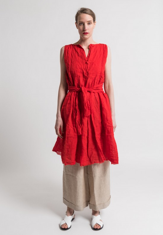 Daniela Gregis Washed Linen Sleeveless Dress in Red | Santa Fe Dry ...