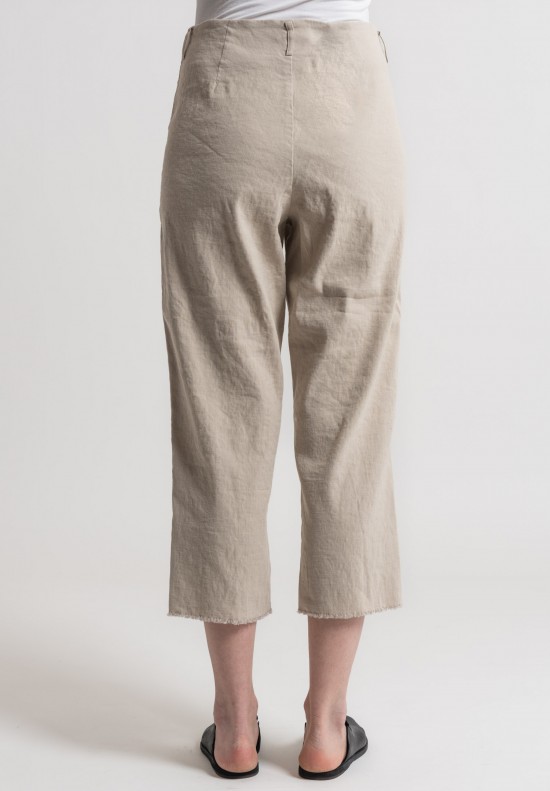 Annette Görtz Stretch Linen/Cotton Togo Cropped Pants in Gobi	