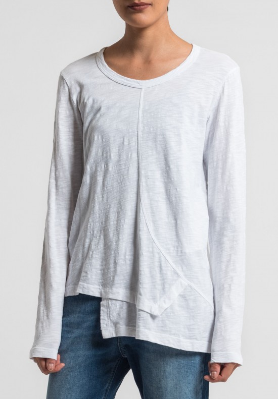 Wilt Shift Front Long Sleeve Tee in White	