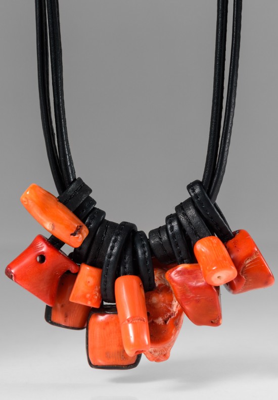 Monies UNIQUE Coral & Ebony Short Necklace	