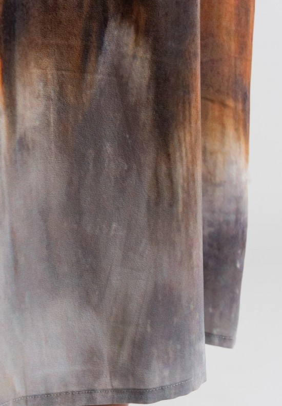 Anntian Silk Simple Long Dress in Rust	