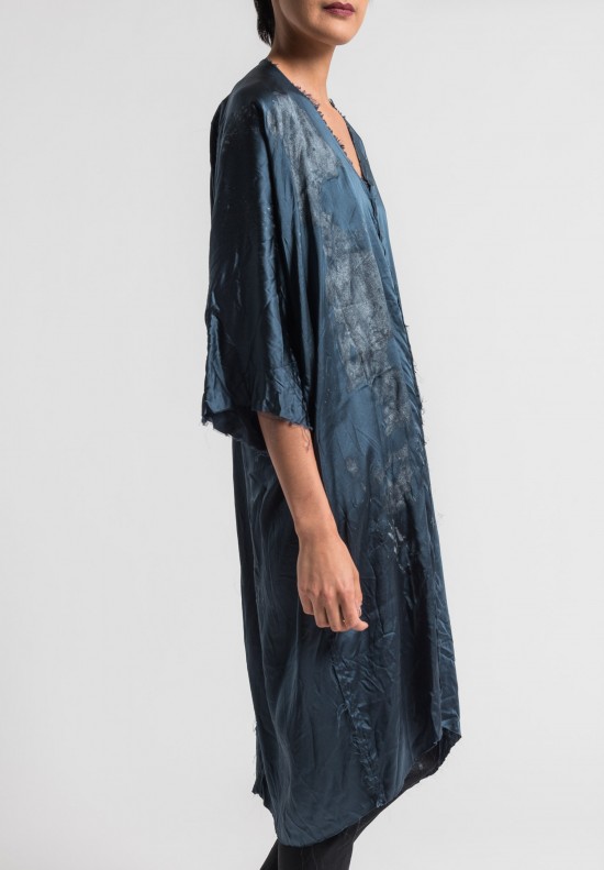 Jaga/Duuya Silk Hand Painted Relaxed Tunic in Navy	