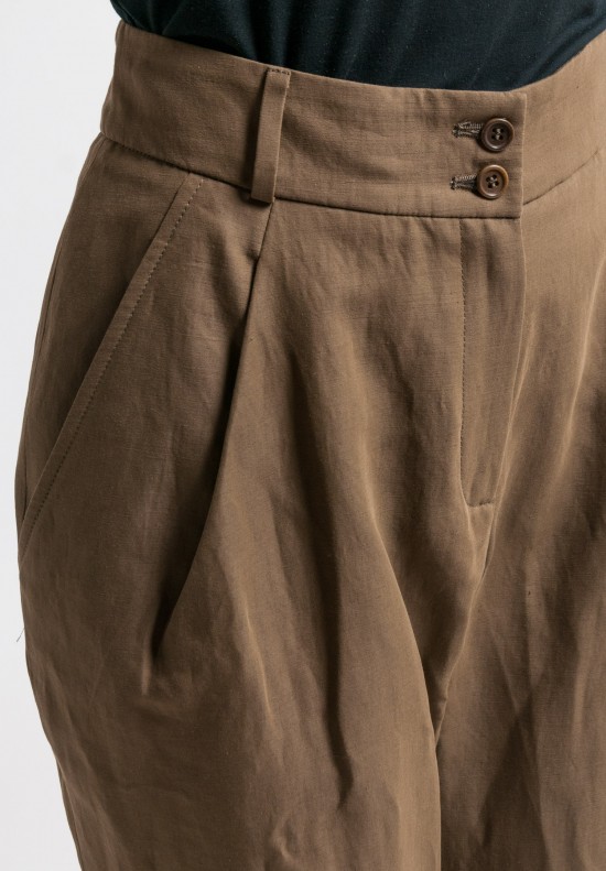 Arjé Cotton/Linen Tailored Pants in Olive	
