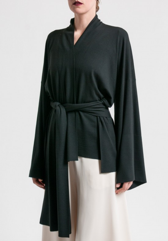 Arjé Cashmere Kimono Cardigan in Black	