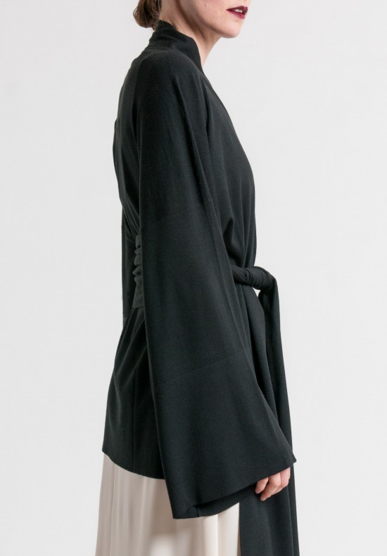 Arjé Cashmere Kimono Cardigan in Black	