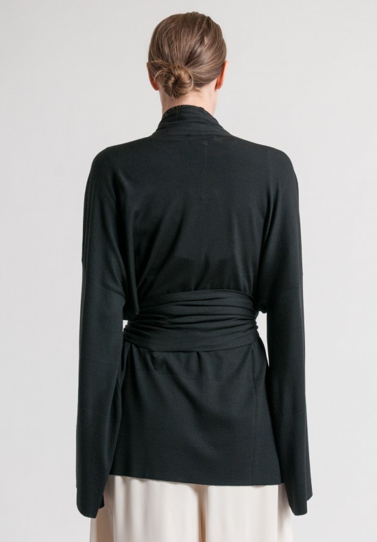 Arjé Cashmere Kimono Cardigan in Black	