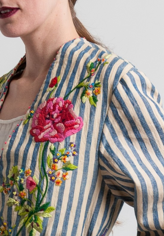 Pero Linen/Cotton Floral Embroidery Jacket in Multicolor | Santa Fe Dry ...