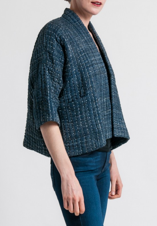 RAGLAN KANTHA JACKET – bleeding-indigo