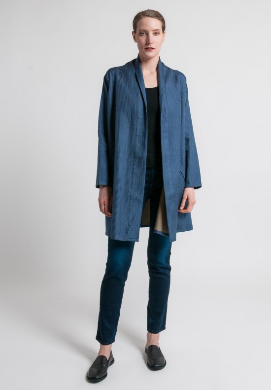 	Raga Designs Shibori Silk Dechen Jacket in Blue