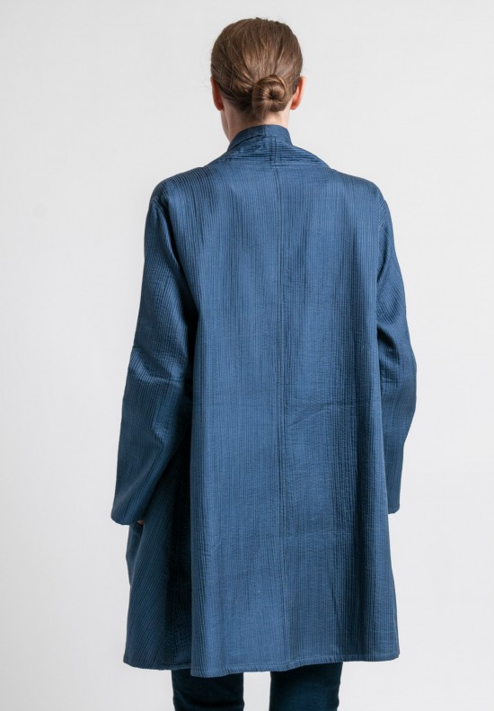 	Raga Designs Shibori Silk Dechen Jacket in Blue