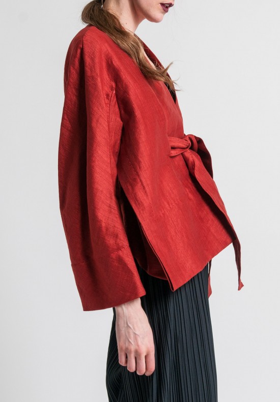 Urban Zen Kimono Jacket in Brick Red	
