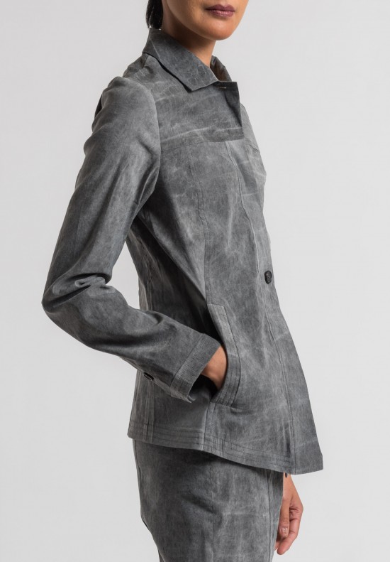	Peter O. Mahler Cold Dyed Stretch Linen Jacket in Grey