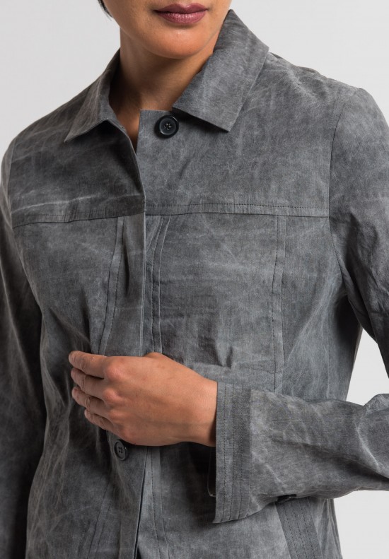 	Peter O. Mahler Cold Dyed Stretch Linen Jacket in Grey