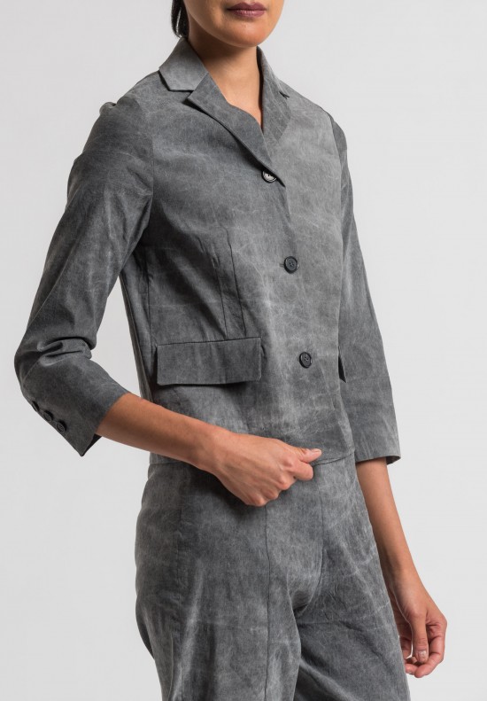 	Peter O. Mahler Cold Dyed Stretch Linen Short Jacket in Grey