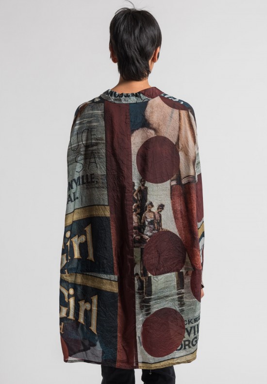 Rundholz Oversized Cocoon Print Shirt in Design 004 | Santa Fe Dry