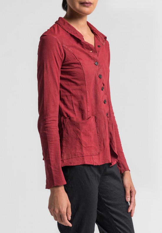 Rundholz Cotton Over-Dyed Jacket in Tomato
