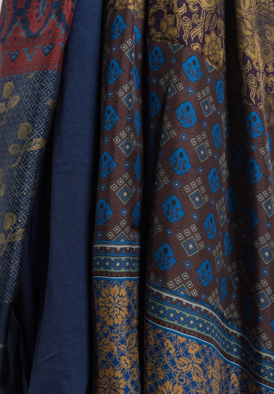 Pierre-Louis Mascia Silk/Cotton Alopol Scarf in Navy/Multi	