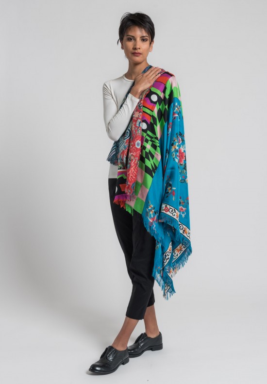 Pierre-Louis Mascia - Authenticated Scarf - Silk Multicolour Floral for Women, Never Worn