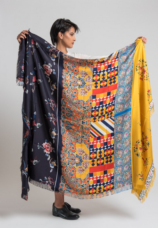 Pierre-Louis Mascia Scarf ALOEUW in multicolored silk – LECLAIREUR