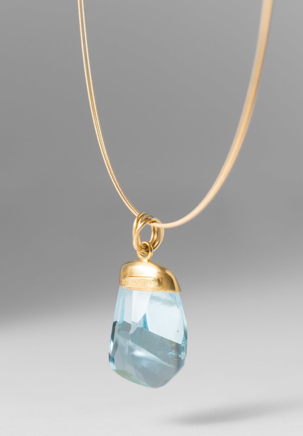 Margoni 18k & Aqua Crystal Cable Necklace	