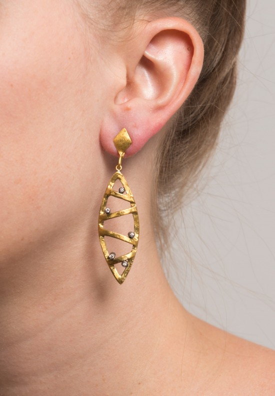Lika Behar 24k, Silver & Diamond Cage Earrings	