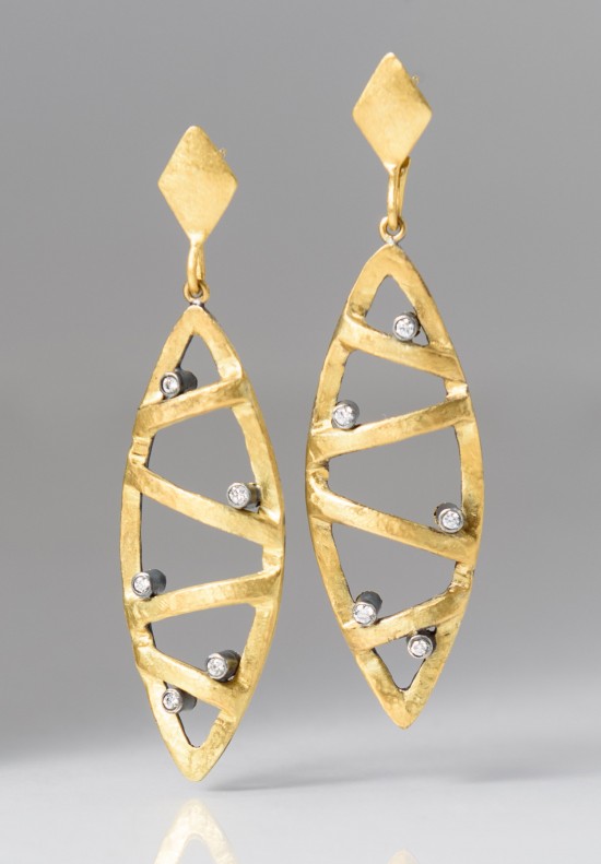 Lika Behar 24k, Silver & Diamond Cage Earrings	