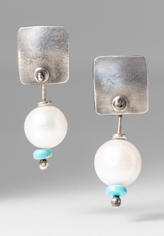 Holly Masterson Turquoise & Pearl Earrings	