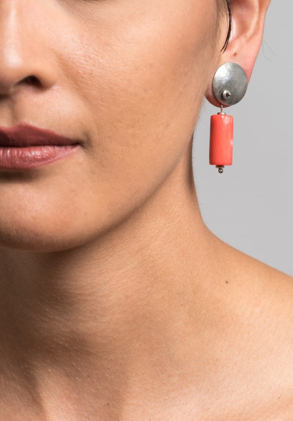 Holly Masterson Coral Tubular Earrings	