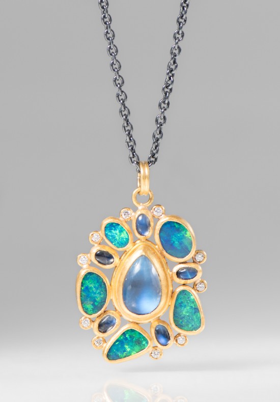 Lika Behar 24K, Diamond, Moonstone, & Opal Ocean Necklace | Santa Fe ...