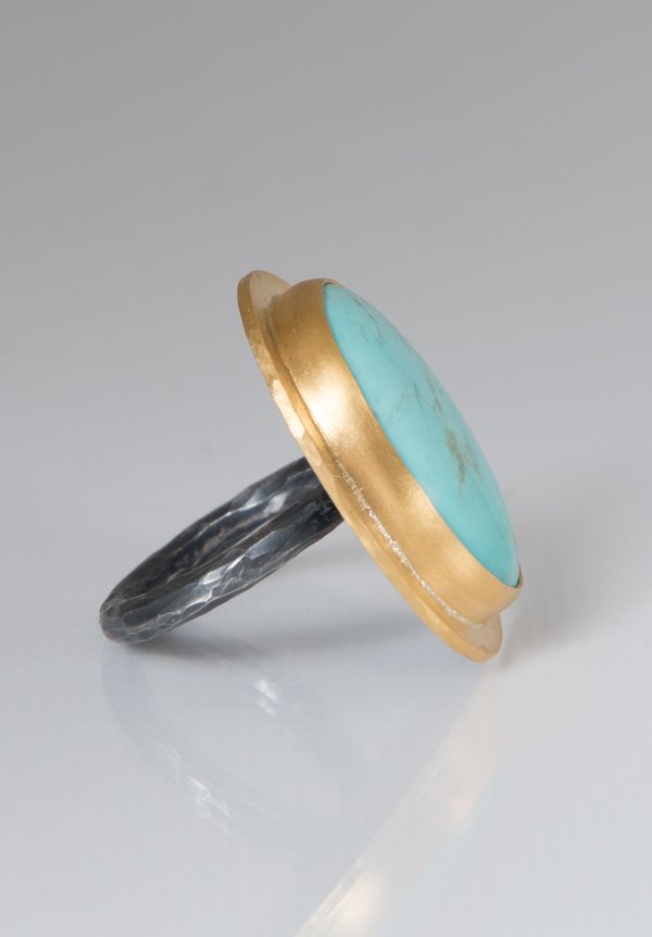 Lika Behar 24K, Silver, Kingman Turquoise Gela Ring	
