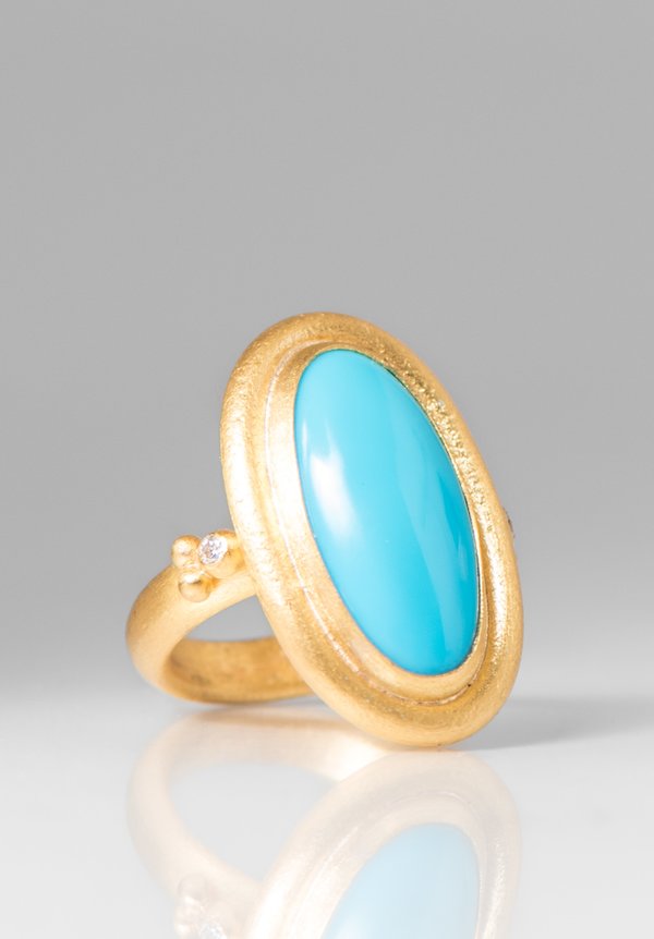 Lika Behar 24k, Diamond, Sleeping Beauty Turquoise Didyma Ring
