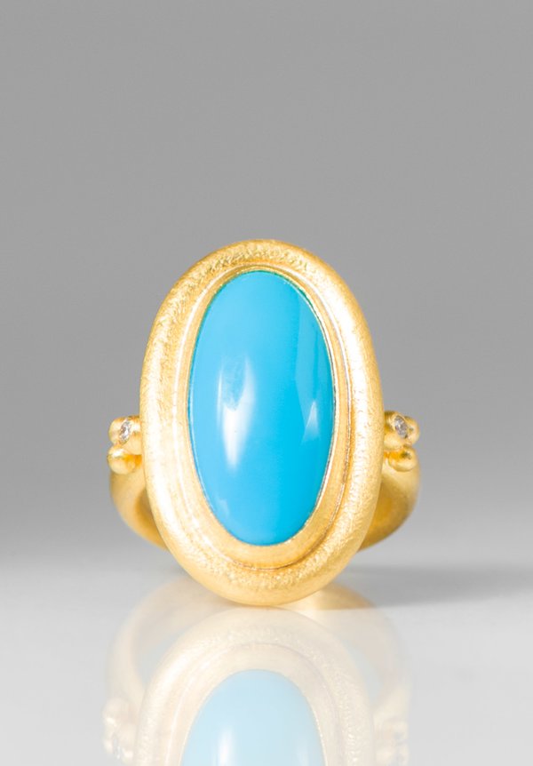 Lika Behar 24k, Diamond, Sleeping Beauty Turquoise Didyma Ring