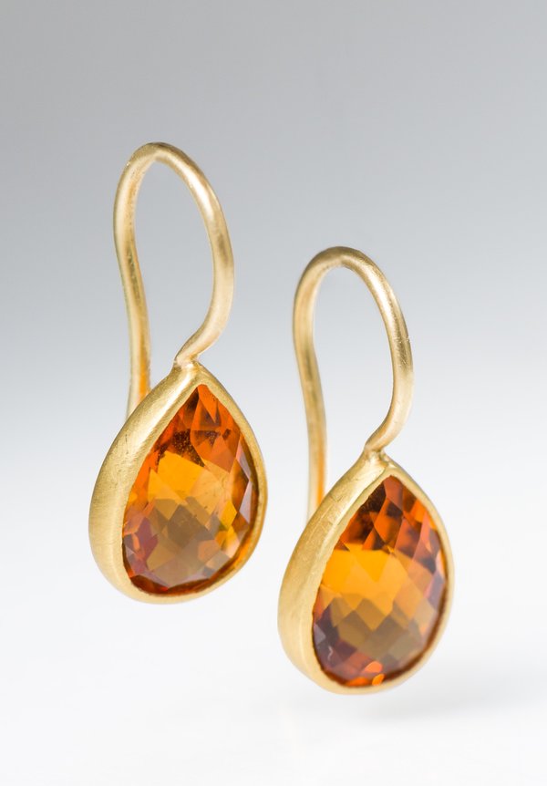 Denise Betesh 22K Gold, Citrine Earrings