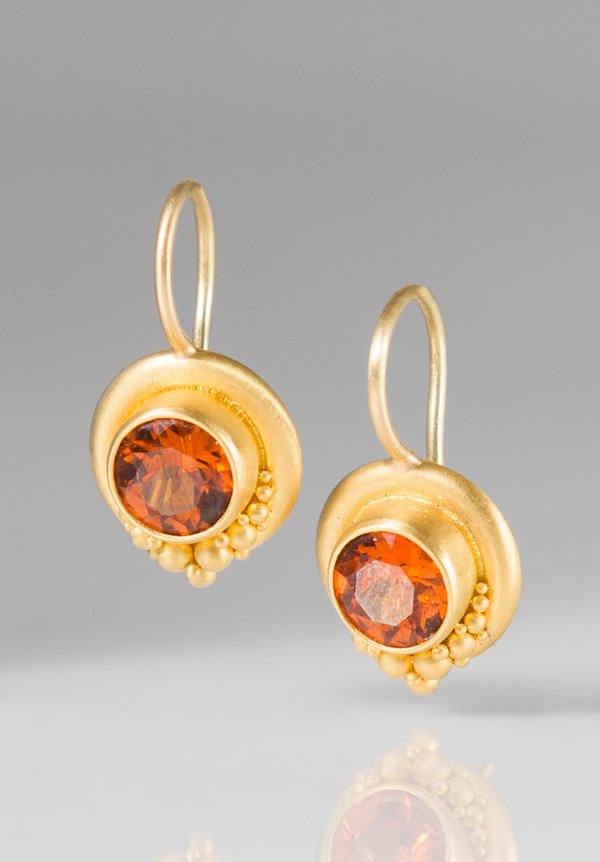 Denise Betesh 22k Clusters, Spessarite Garnet Earrings