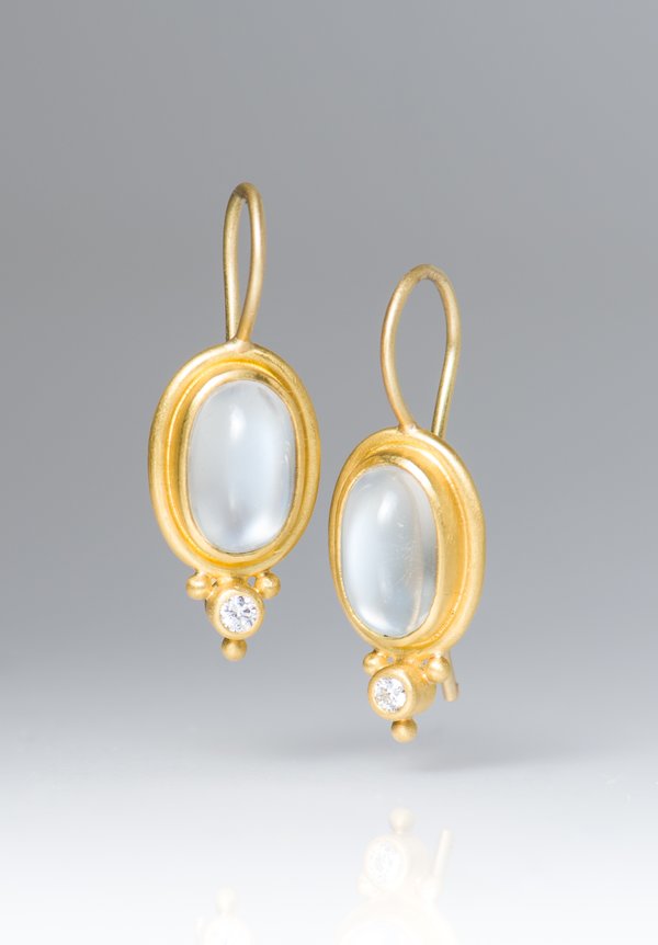 Denise Betesh Diamond Moonstone Earrings	