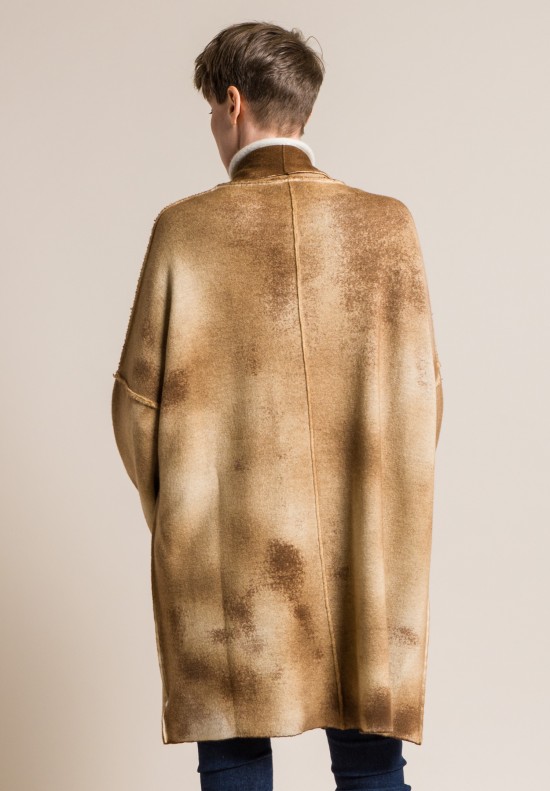 Avant Toi Cashmere and Virgin Wool Oversized Cardigan in Caramel