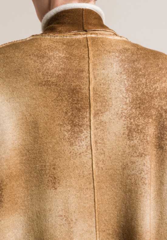 Avant Toi Cashmere and Virgin Wool Oversized Cardigan in Caramel