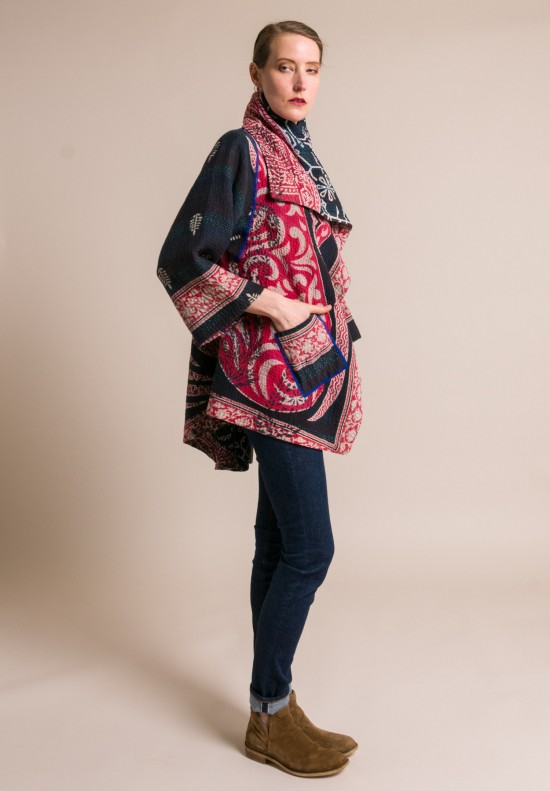 Mieko Mintz 4-Layer Long Circular Jacket in Indigo/Natural | Santa Fe ...