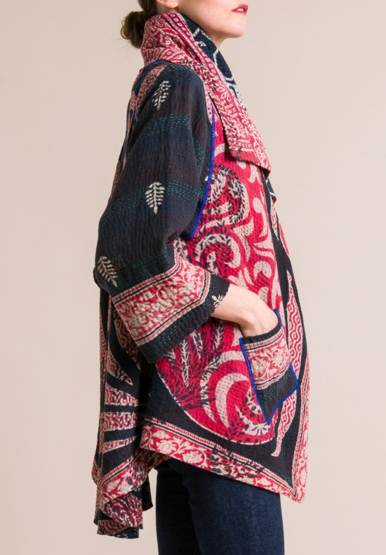 Mieko Mintz 4-Layer Long Circular Jacket in Indigo/Natural