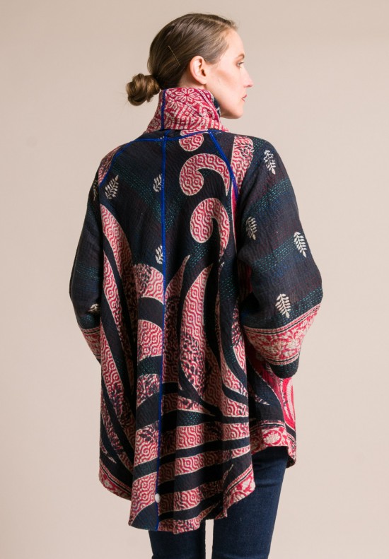 Mieko Mintz 4-Layer Long Circular Jacket in Indigo/Natural