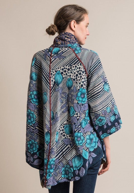 Mieko Mintz 2-Layer Long Circular Jacket in White/Purple