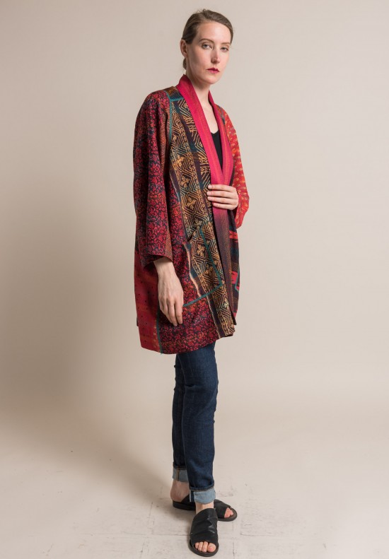 Mieko Mintz 2-Layer Silk Ombre Print A-Line Jacket in Red | Santa Fe ...