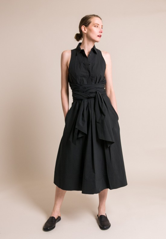 Urban Zen Sleeveless Wrap & Tie Shirt Dress in Black | Santa Fe Dry ...